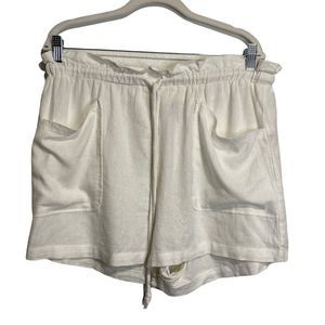 Universal Thread White Paperbag Shorts Pull On Stretch Waist Tie Linen-XL NWT